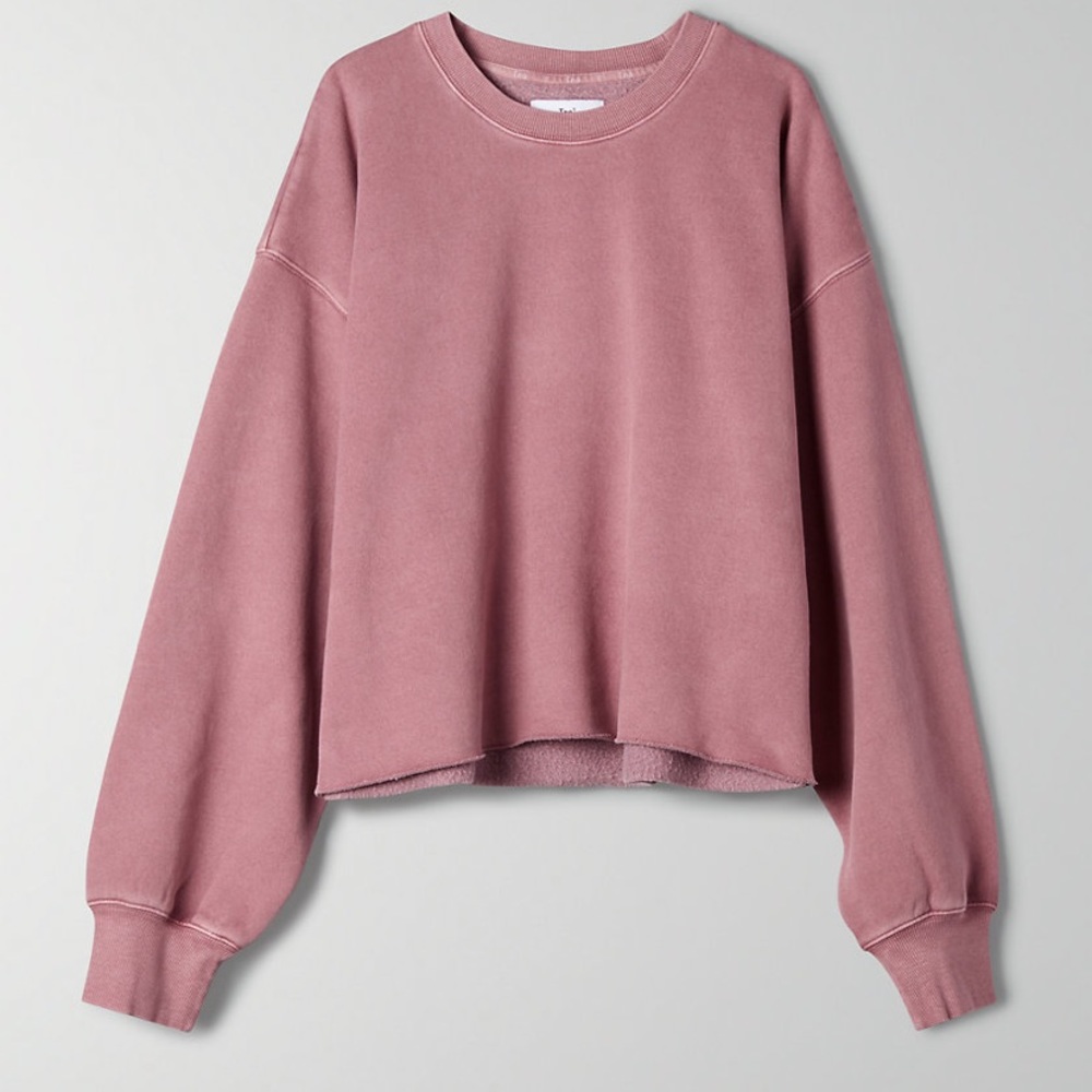 TNA Cozy Fleece Cropped BF Sweatshirt MAUVE 3
